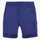 Boys Blue Cargo Shorts, 1, hi-res