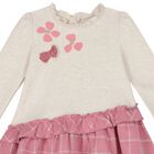 Younger Girls Ivory & Pink Dress, 1, hi-res