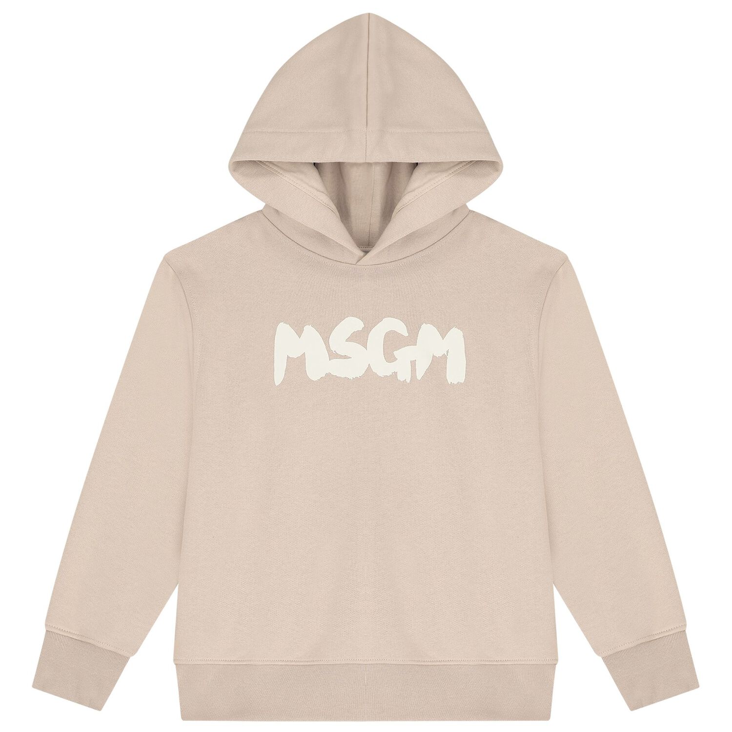 Beige Logo Hooded Top, 2, hi-res