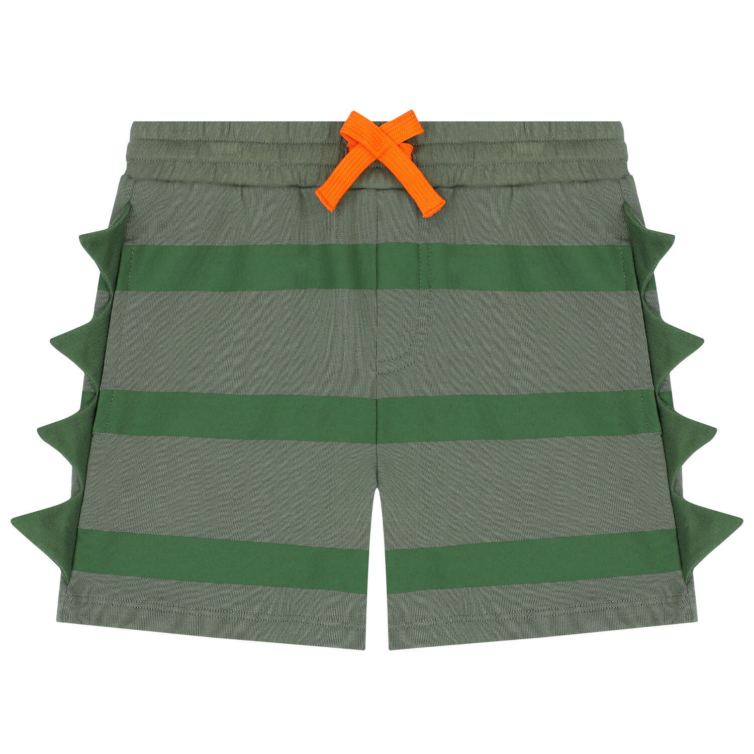 Boys Green Striped Shorts, 1, hi-res