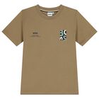Boys Beige Logo T-Shirt, 1, hi-res