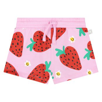 Younger Girls Pink Strawberry Shorts