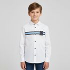 Boys White Logo Shirt, 1, hi-res