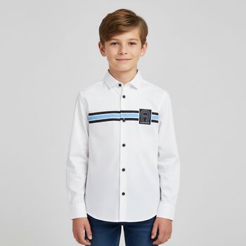Boys White Logo Shirt