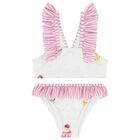 Girls Pink & White Cupcake Bikini, 1, hi-res