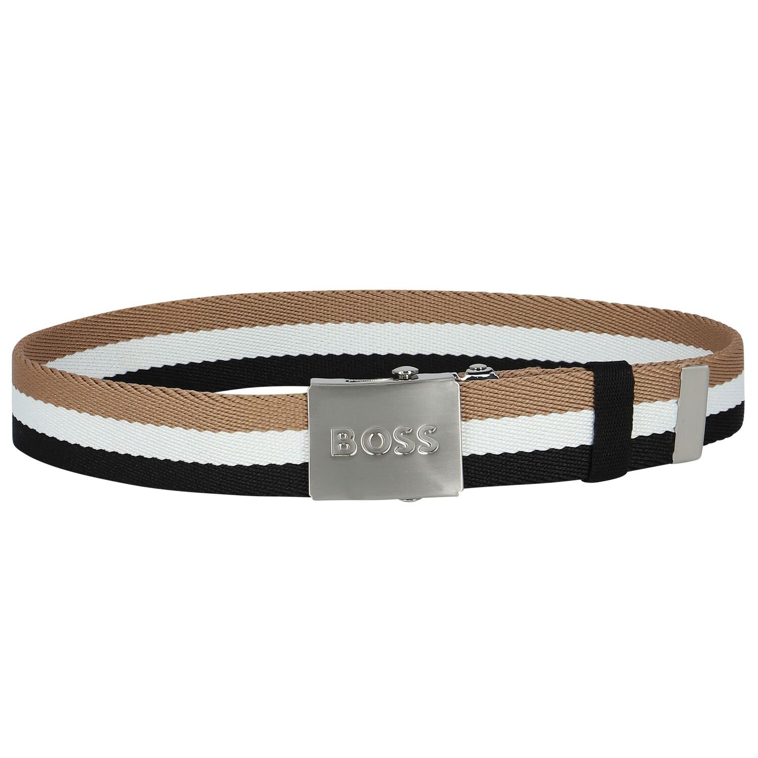 Boys Black Logo Belt, 1, hi-res