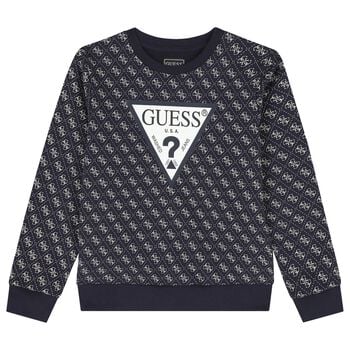 Boys Navy Blue Logo Sweartshirt