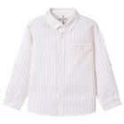 Boys Beige Stripe Shirt, 1, hi-res
