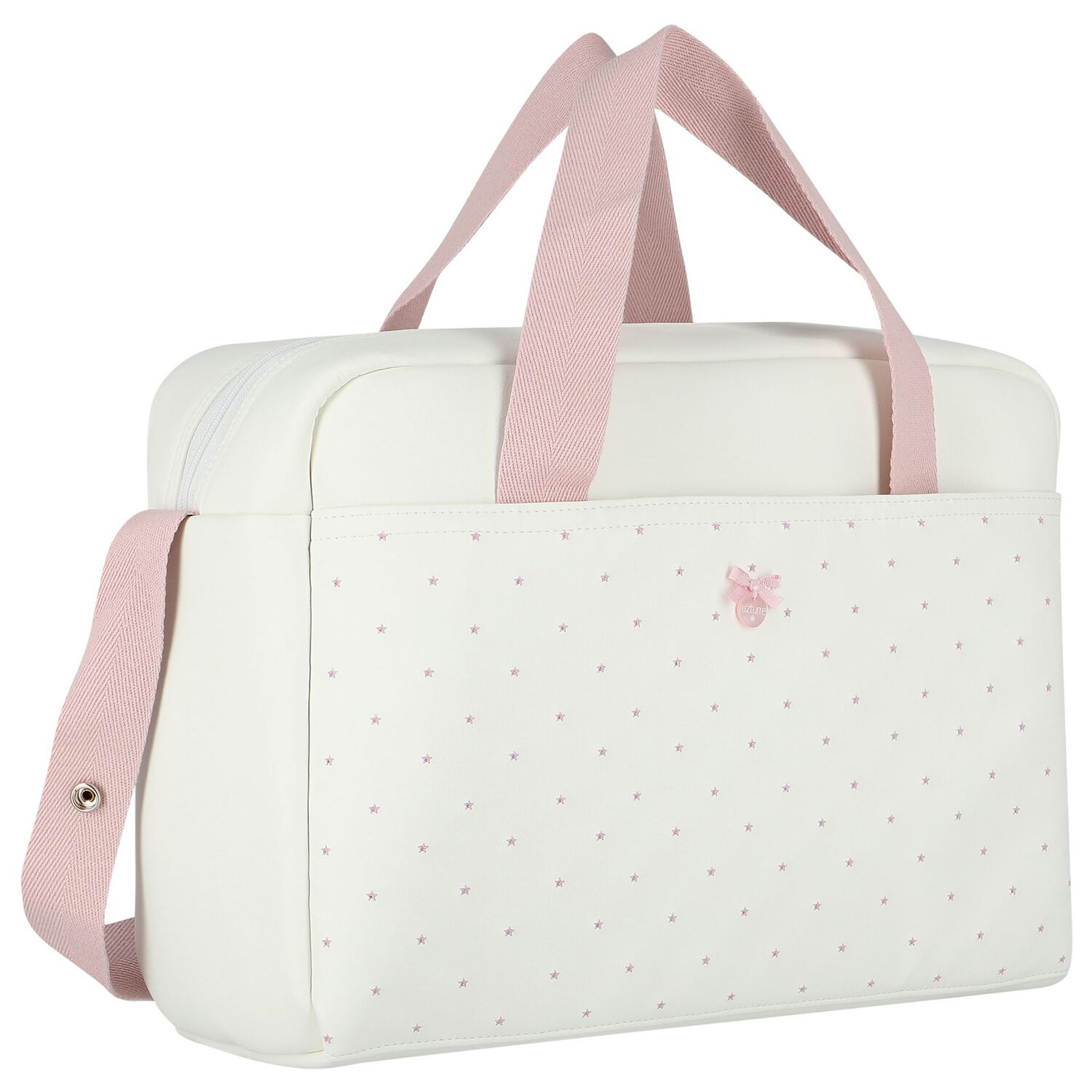 Ivory & Pink Stars Baby Changing Bag, 2, hi-res