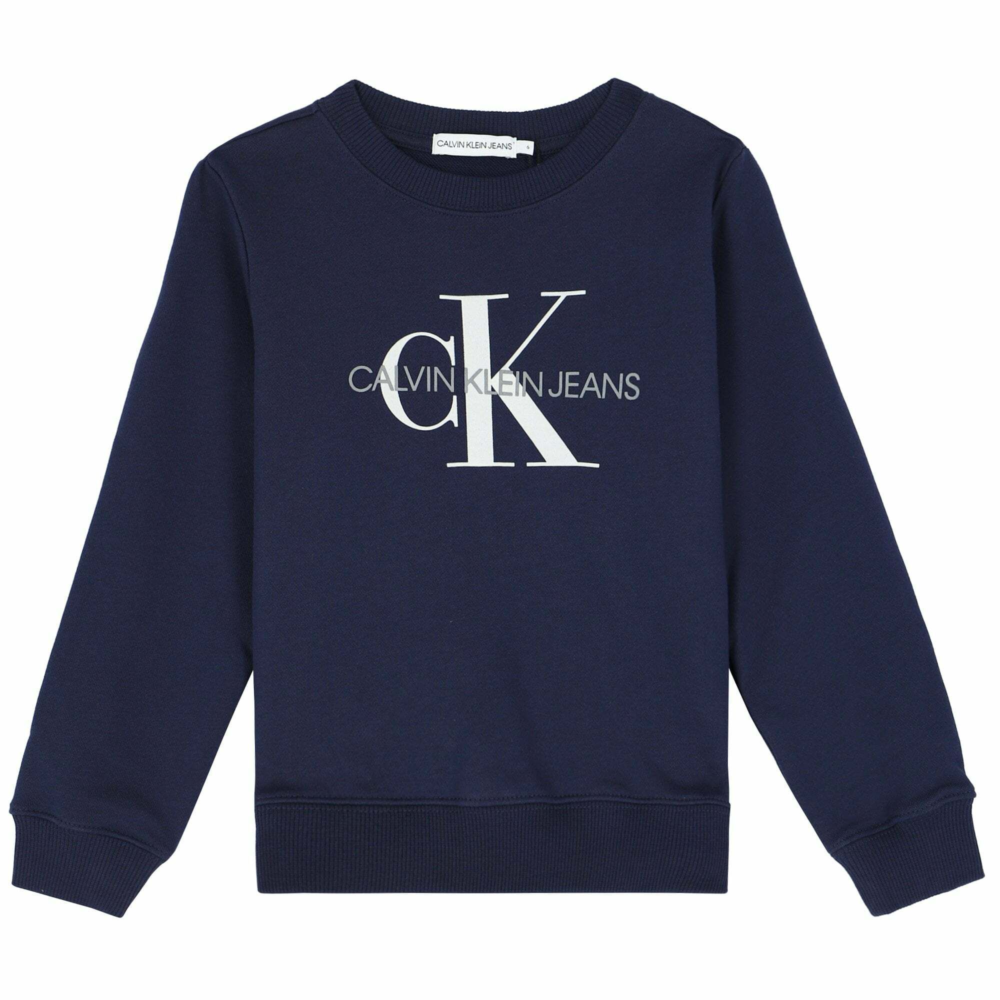 Calvin Klein Boys Navy Logo Sweatshirt Junior Couture UK