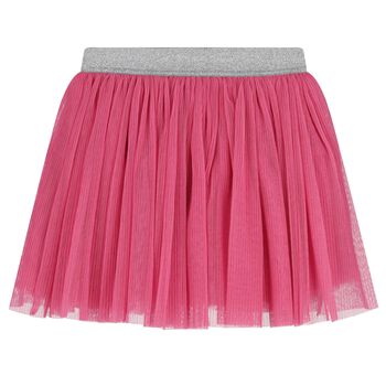 Girls Pink Pleated Tulle Skirt 