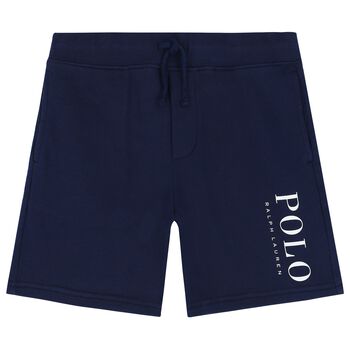 Boys Navy Blue Logo Shorts