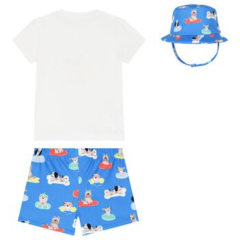 Baby Boys Blue & White Swim Set