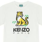 Girls Ivory Tiger Logo T-Shirt, 1, hi-res