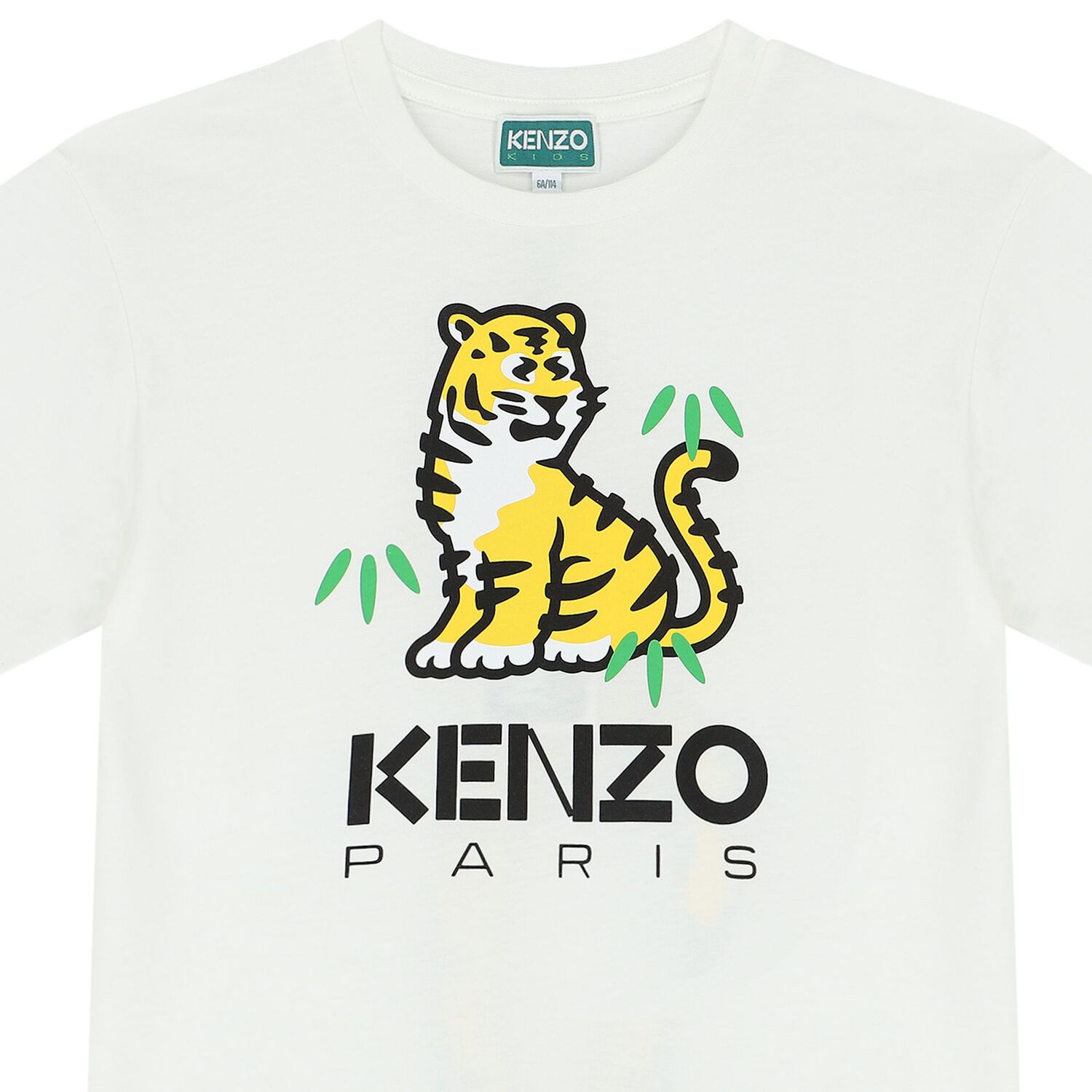 Girls Ivory Tiger Logo T-Shirt, 1, hi-res