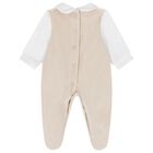 White & Beige Teddy Bear Babygrow Gift Set, 1, hi-res