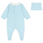 Blue Teddy Bear Logo Babygrow Gift Set , 3, hi-res