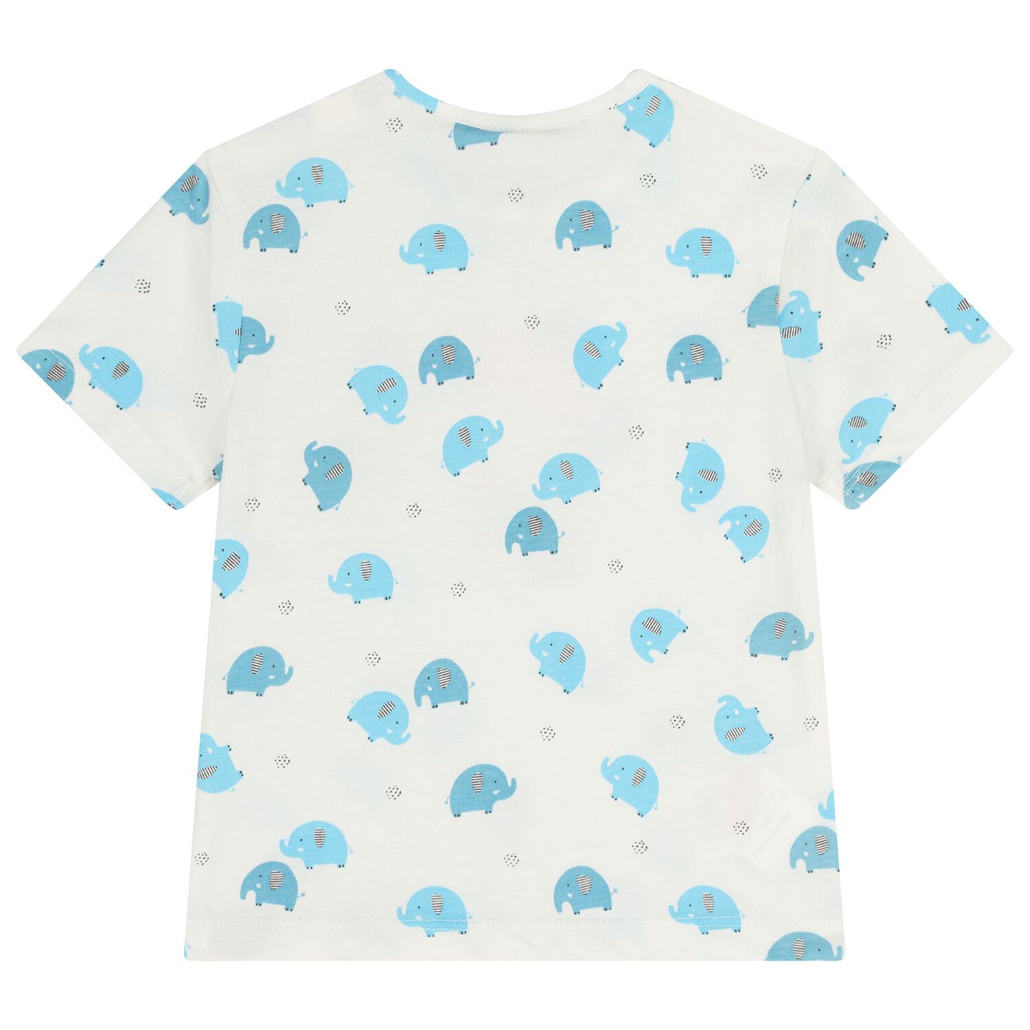 Baby Boys White & Grey Elephant Shorts Set, 1, hi-res