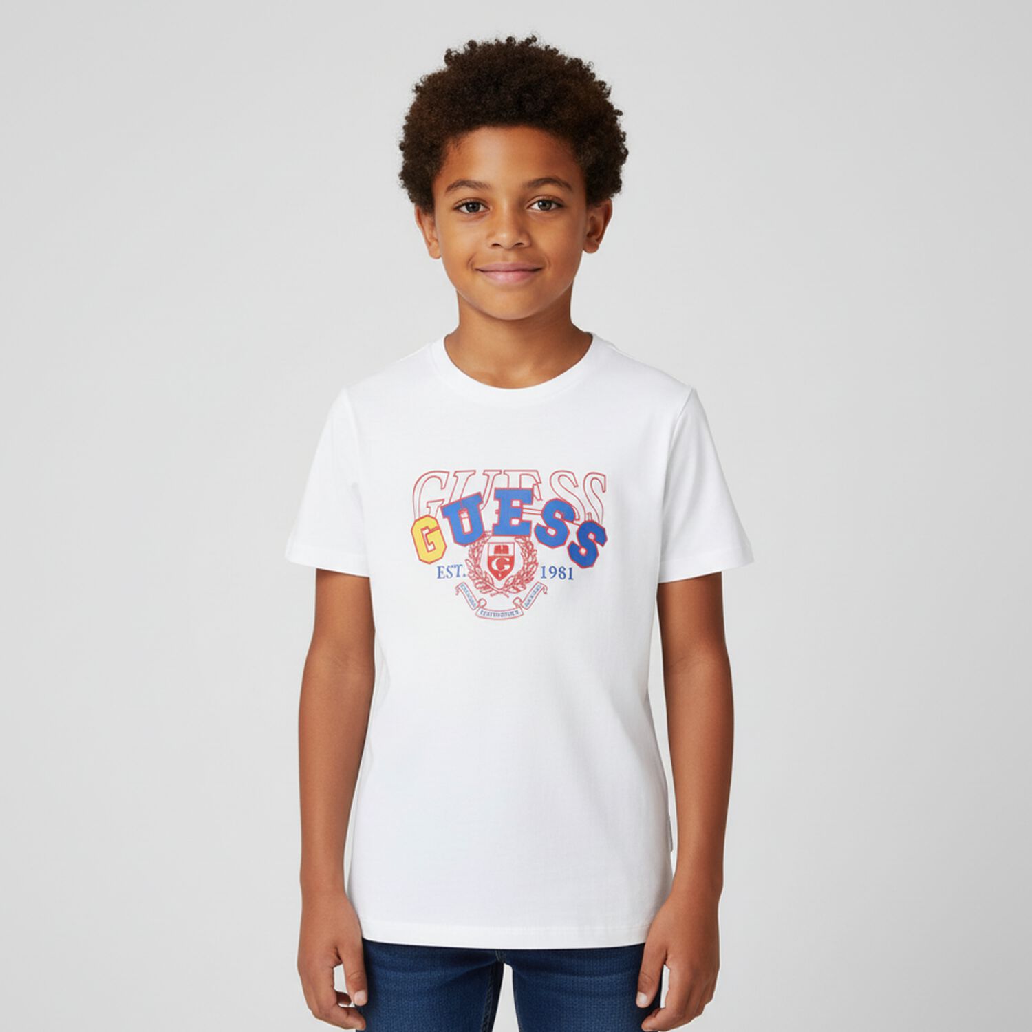 Boys White Logo T-Shirt, 1, hi-res