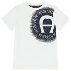 Boys White Logo T-Shirt, 2, hi-res