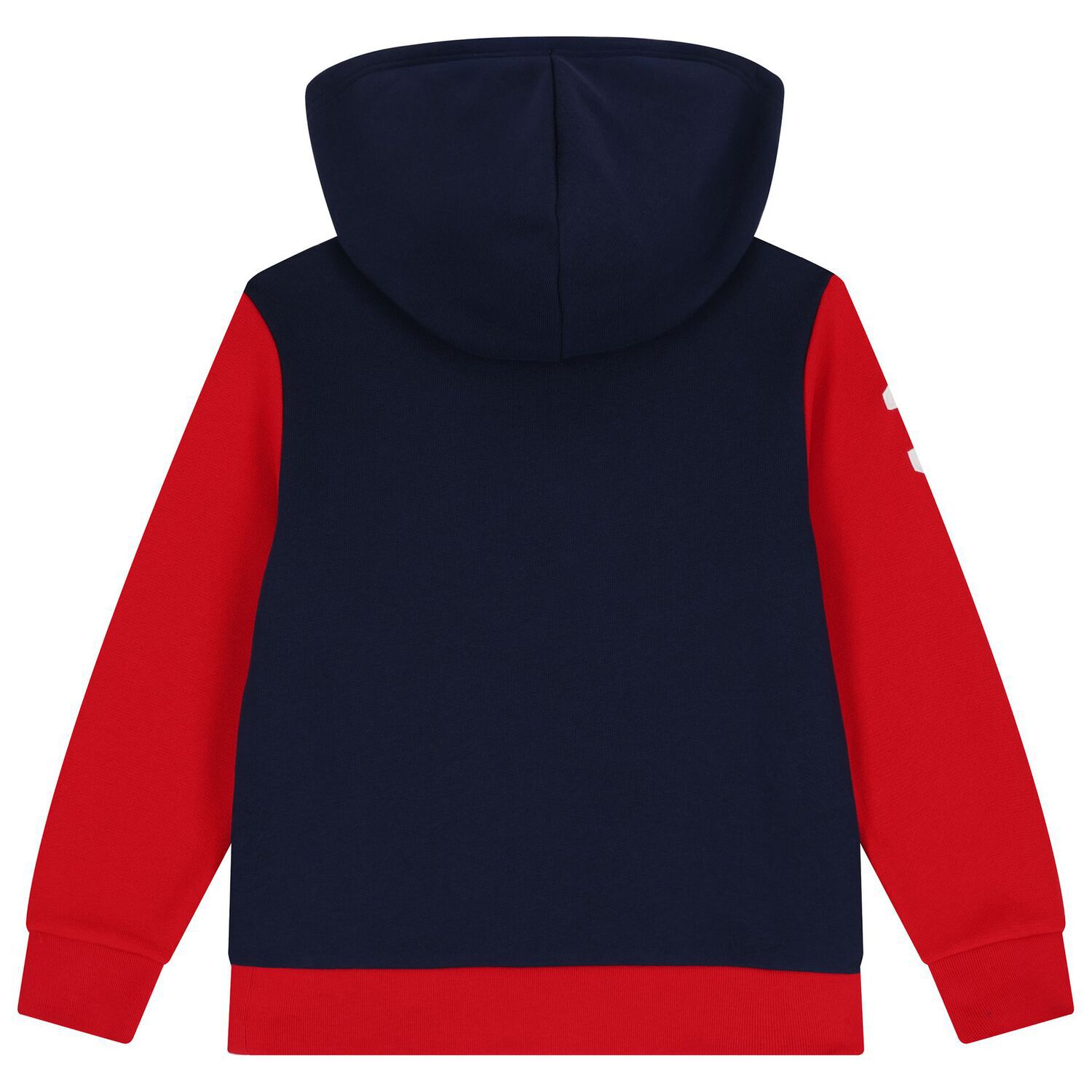 Boys Red & Navy Blue Logo Hooded Top, 1, hi-res