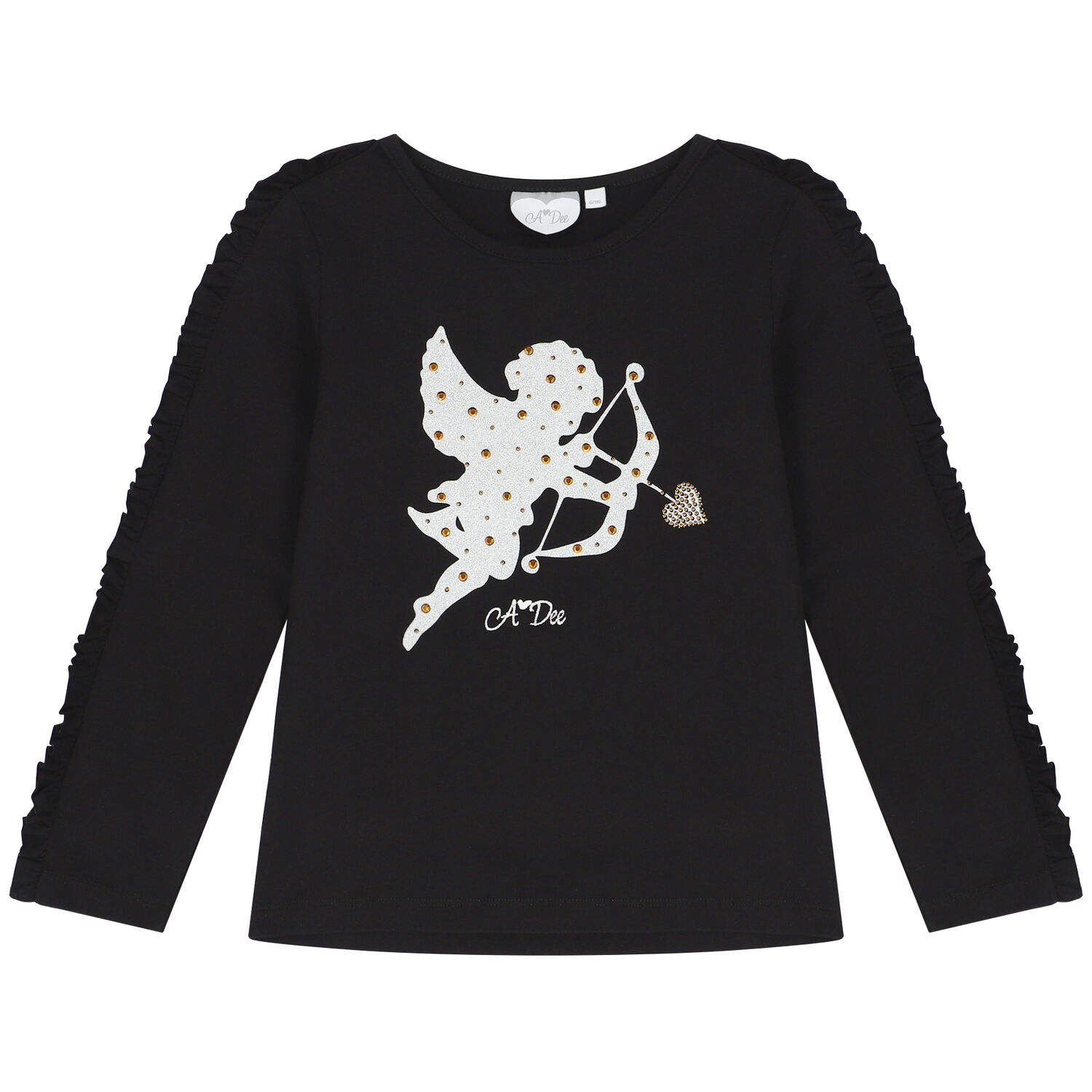 Girls Black Top, 1, hi-res