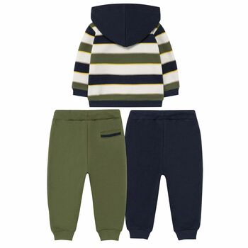 Younger Boys Green & Navy 3 Piece Tracksuit