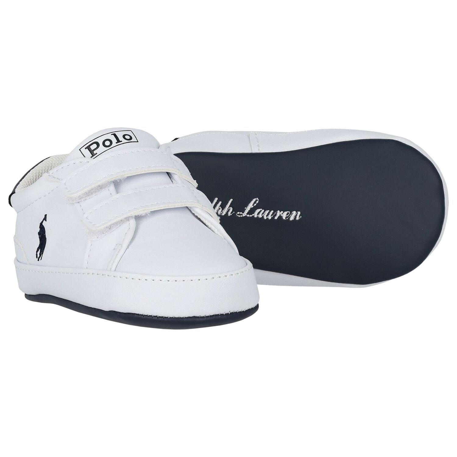 Baby Boys White Logo Trainers, 1, hi-res image number null