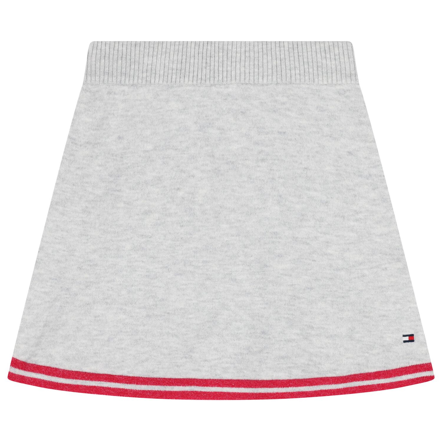 Girls Grey Logo Knitted Skirt, 1, hi-res