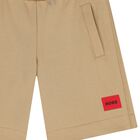 Boys Beige Logo Shorts, 2, hi-res