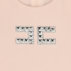 Girls Pink Diamante Logo Pleated Dress, 1, hi-res