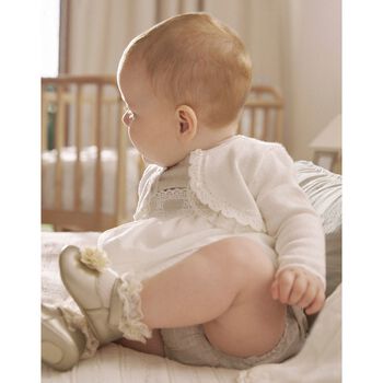 Baby Girls Ivory Knitted Cardigan