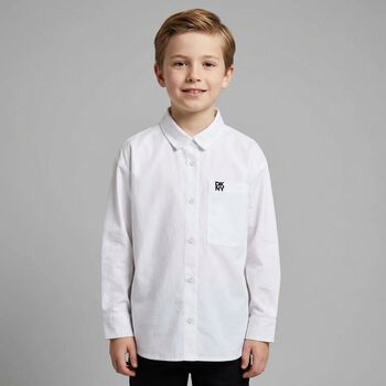 White Embroidered Logo Shirt