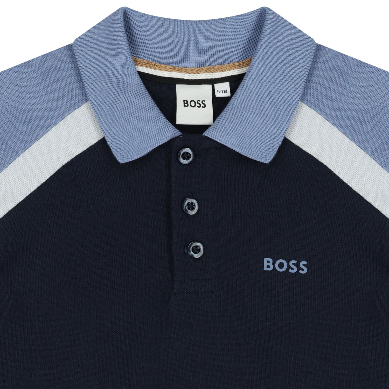 Boys Navy Blue Logo Polo Shirt, 1, hi-res
