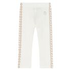 Younger Girls Ivory Logo Leggings, 1, hi-res