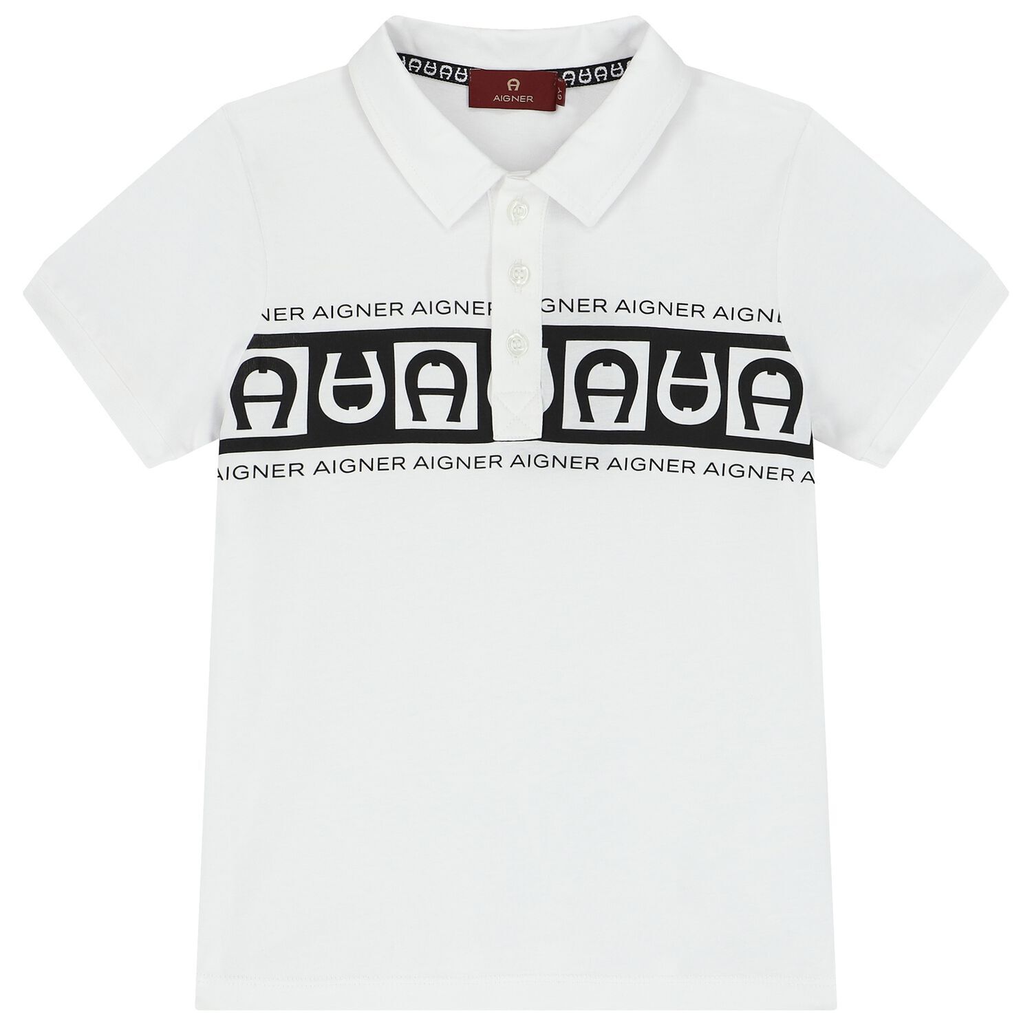 Boys White Logo Polo Shirt, 1, hi-res image number null