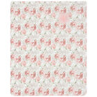 Baby Girls White Floral Blanket, 1, hi-res