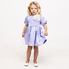 Girls Purple Flower Dress, 1, hi-res