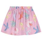 Girls Pink Birds Skirt, 1, hi-res