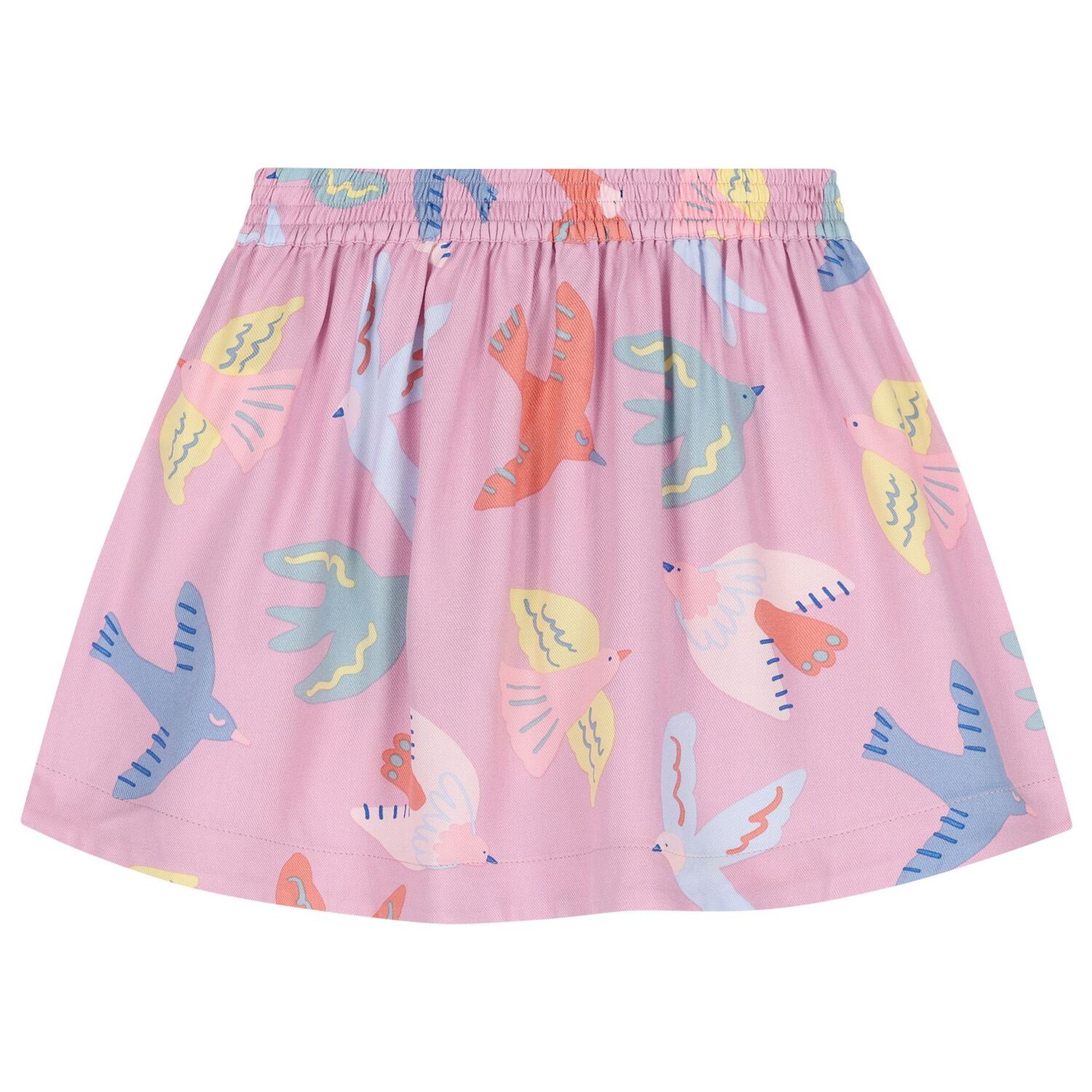 Girls Pink Birds Skirt, 1, hi-res