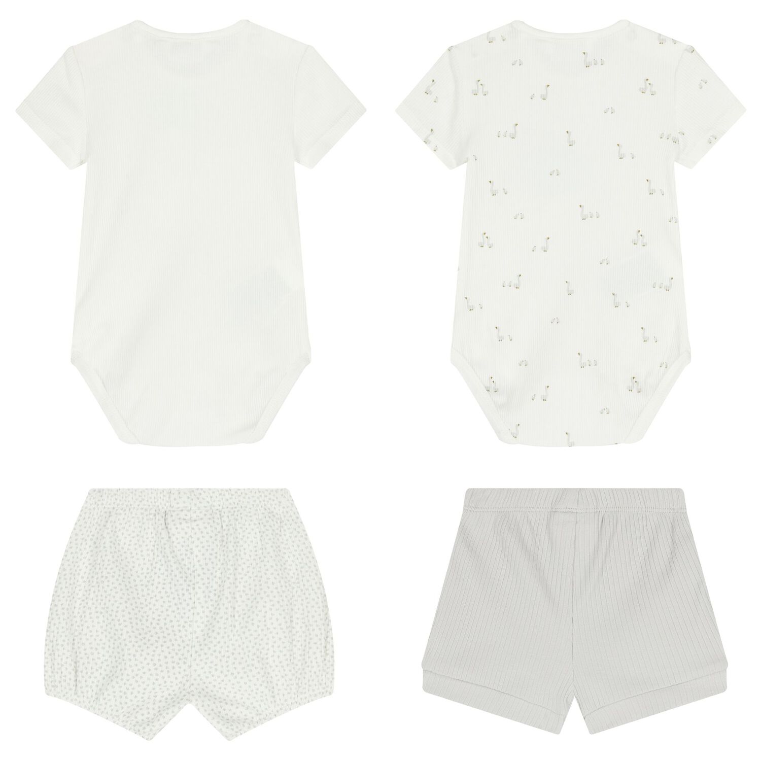 Ivory & Grey Bodysuits Set ( 2 Pack ), 1, hi-res