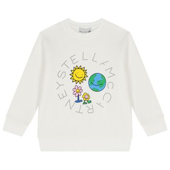 Stella McCartney Girls Ivory Sun & Earth Sweatshirt, 1 Girls Ivory Sun & Earth Sweatshirt