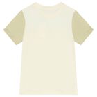 Boys White & Beige Logo T-Shirt, 2, hi-res