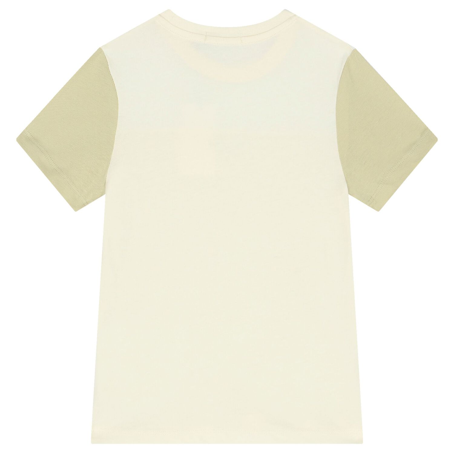 Boys White & Beige Logo T-Shirt, 2, hi-res