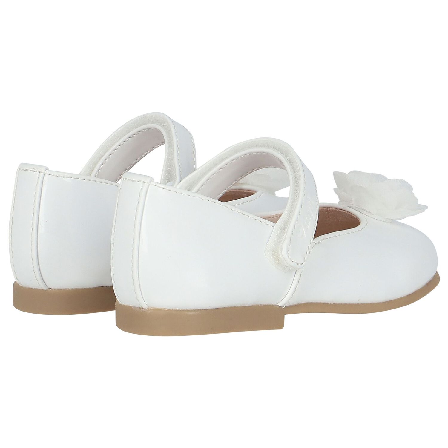 Younger Girls White Patent Leather Shoes, 1, hi-res image number null