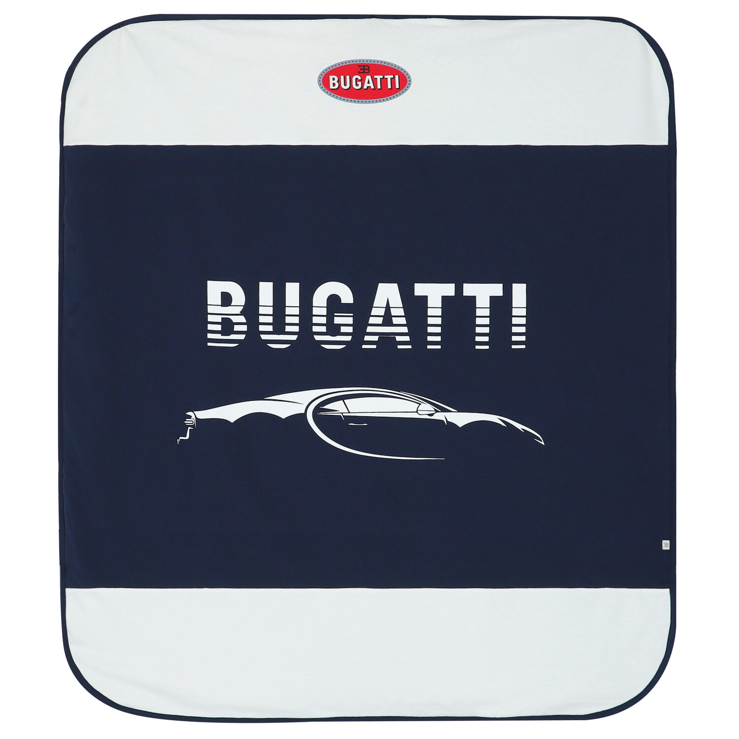 Baby Boys Navy Blue & White Logo Blanket, 1, hi-res