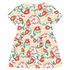 Girl White Logo Floral Dress, 1, hi-res
