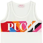 Girls Ivory Logo Sleeveless Top, 1, hi-res