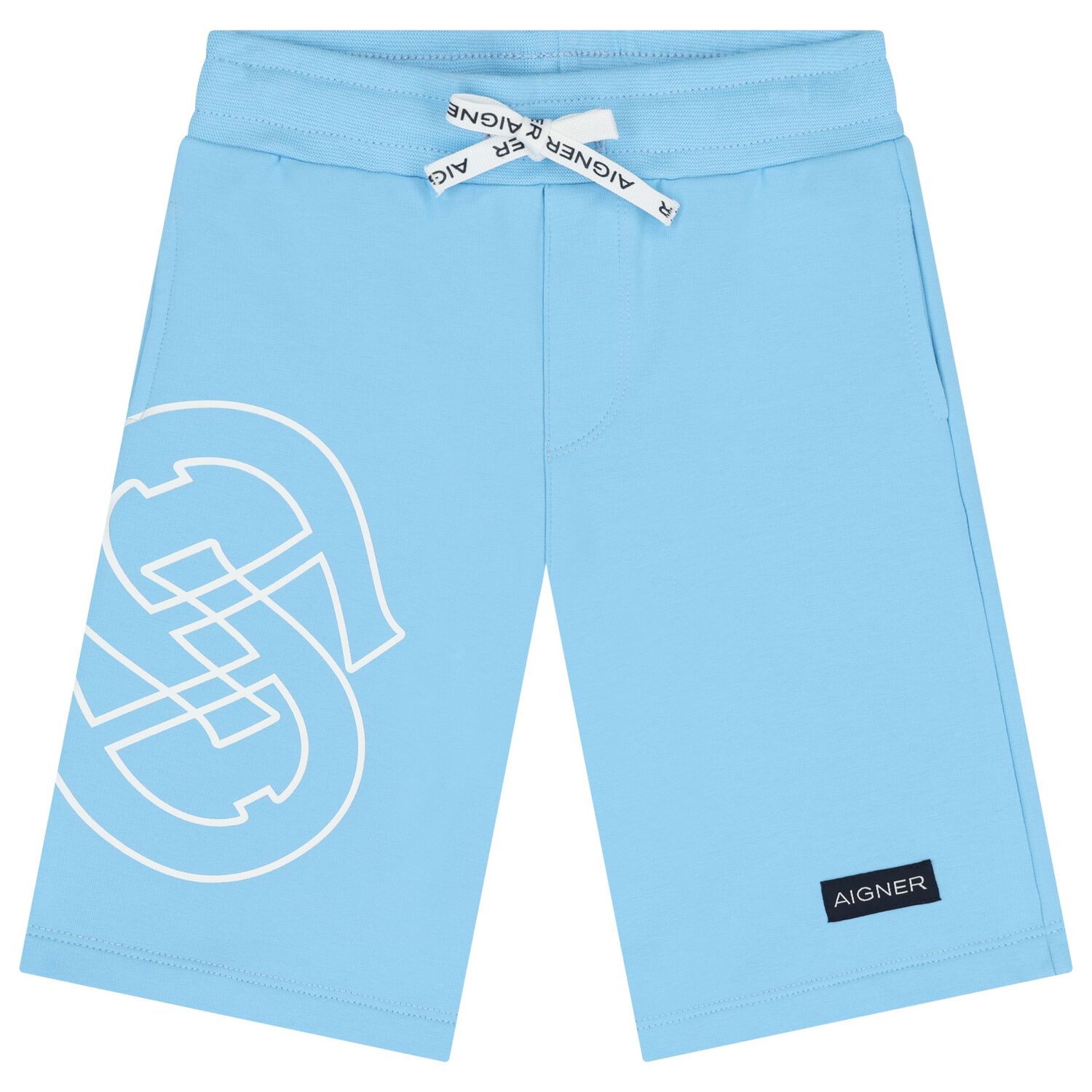 Boys Blue Logo Shorts, 1, hi-res