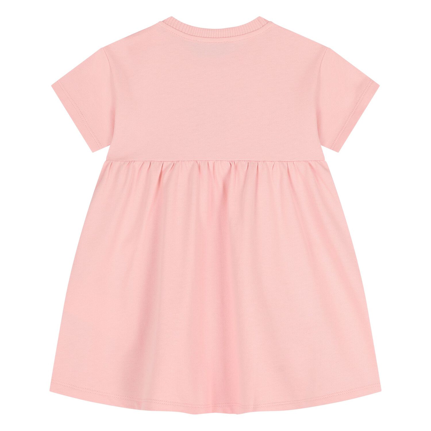 Younger Girls Pink Teddy Bear Logo Dress , 1, hi-res